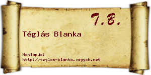 Téglás Blanka névjegykártya